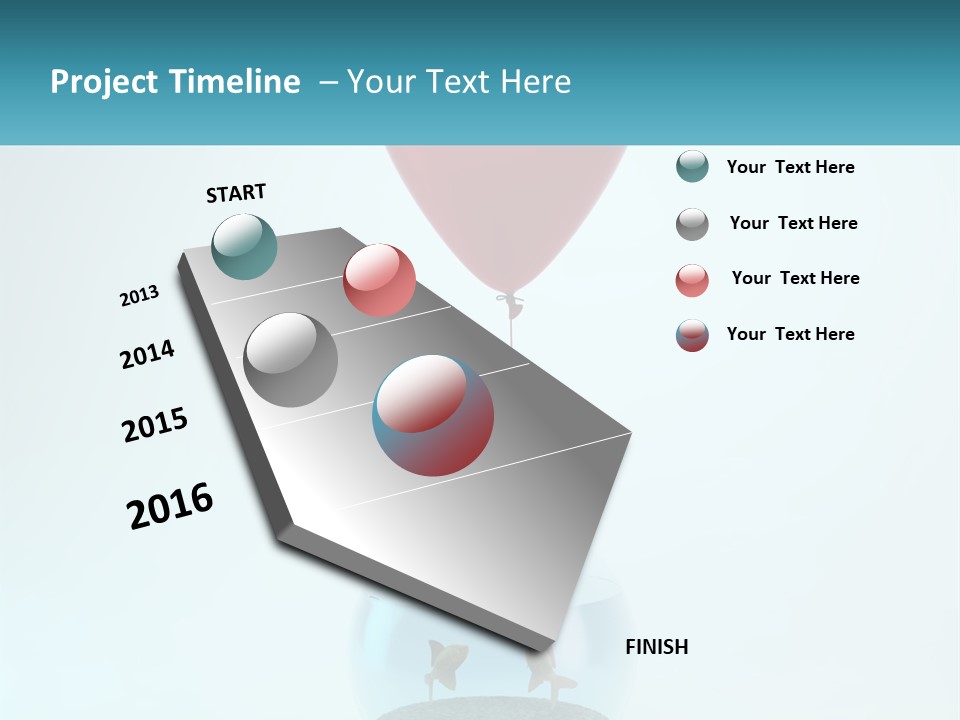 A Red Balloon Floating Over A Fish Bowl PowerPoint Template