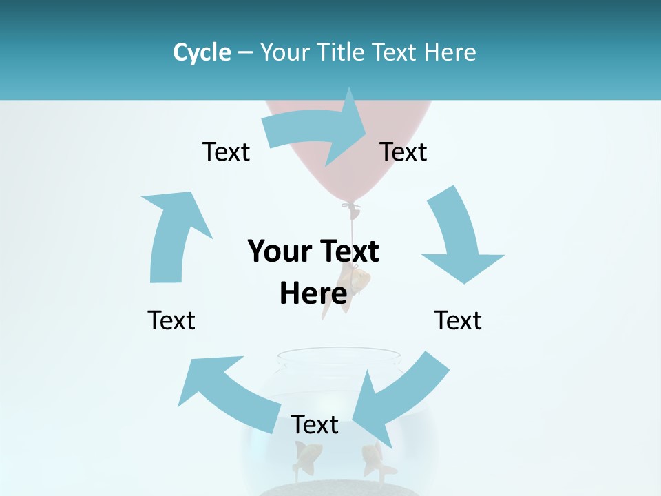 A Red Balloon Floating Over A Fish Bowl PowerPoint Template