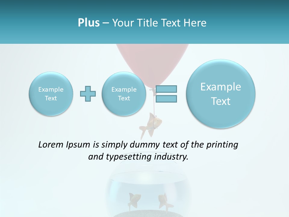 A Red Balloon Floating Over A Fish Bowl PowerPoint Template