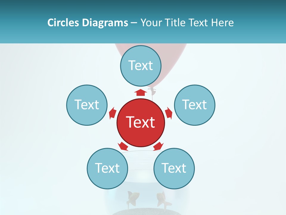 A Red Balloon Floating Over A Fish Bowl PowerPoint Template