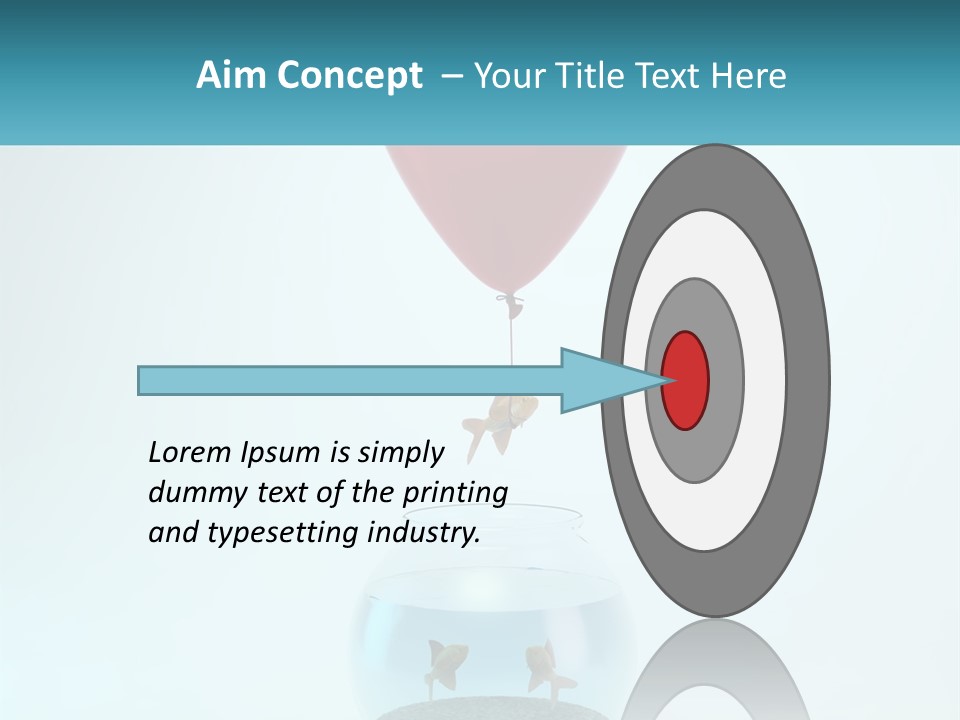 A Red Balloon Floating Over A Fish Bowl PowerPoint Template