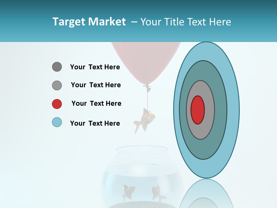 A Red Balloon Floating Over A Fish Bowl PowerPoint Template