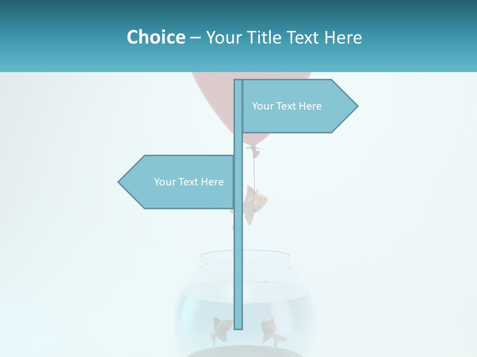 A Red Balloon Floating Over A Fish Bowl PowerPoint Template