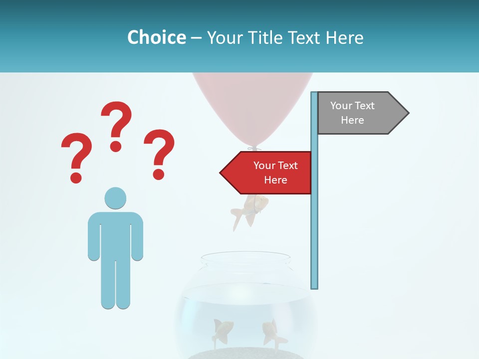 A Red Balloon Floating Over A Fish Bowl PowerPoint Template