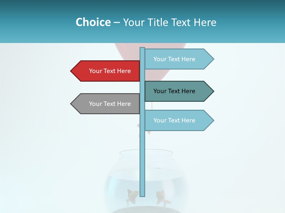 A Red Balloon Floating Over A Fish Bowl PowerPoint Template