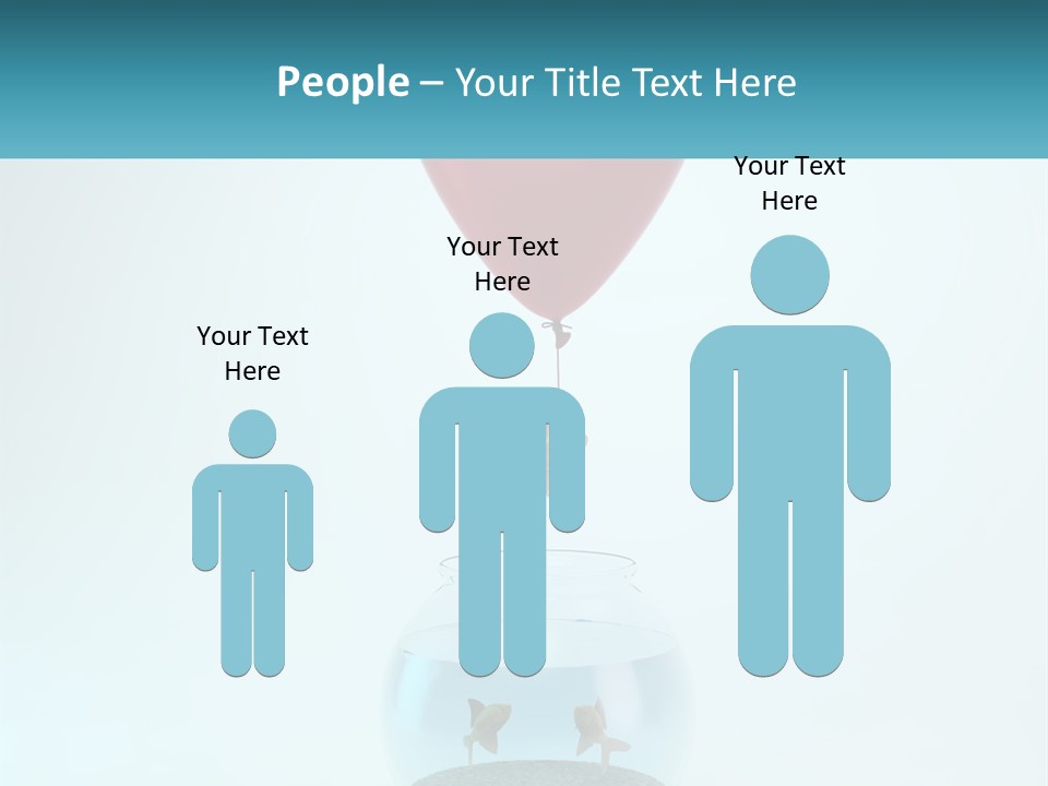 A Red Balloon Floating Over A Fish Bowl PowerPoint Template