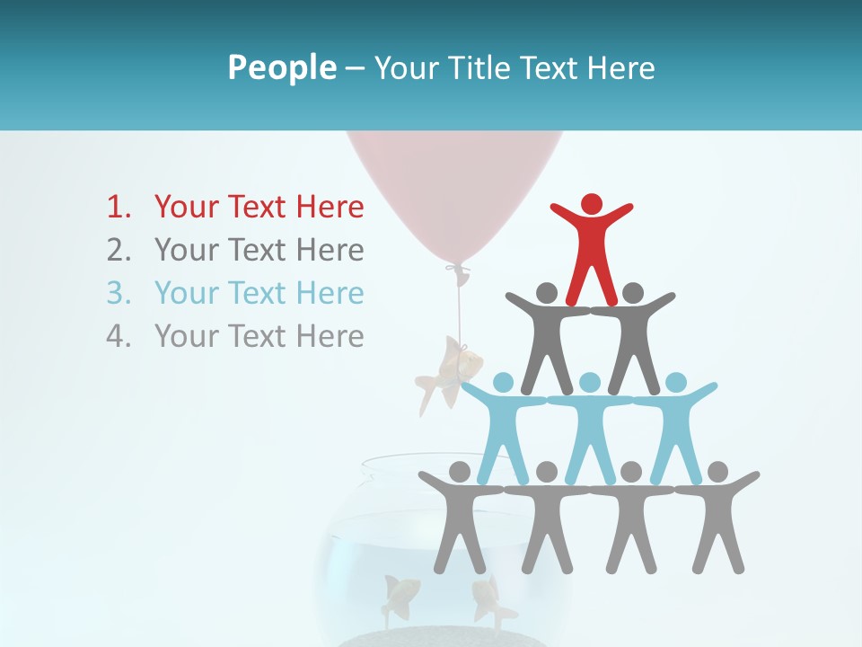 A Red Balloon Floating Over A Fish Bowl PowerPoint Template