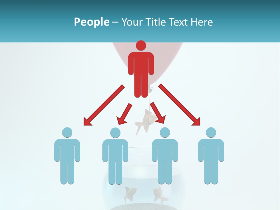 A Red Balloon Floating Over A Fish Bowl PowerPoint Template