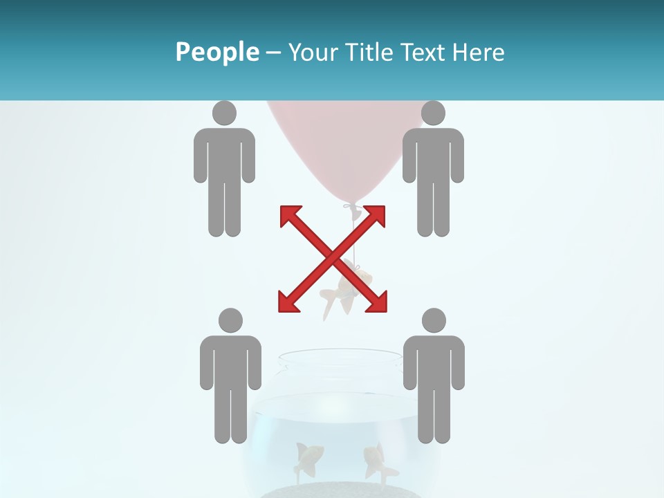 A Red Balloon Floating Over A Fish Bowl PowerPoint Template