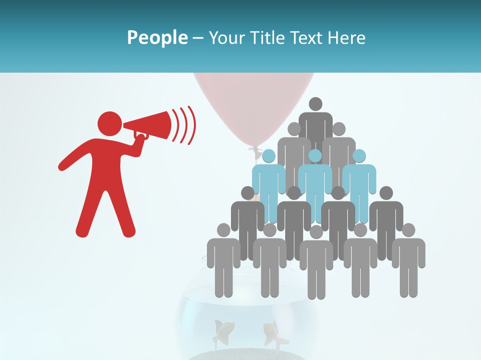 A Red Balloon Floating Over A Fish Bowl PowerPoint Template