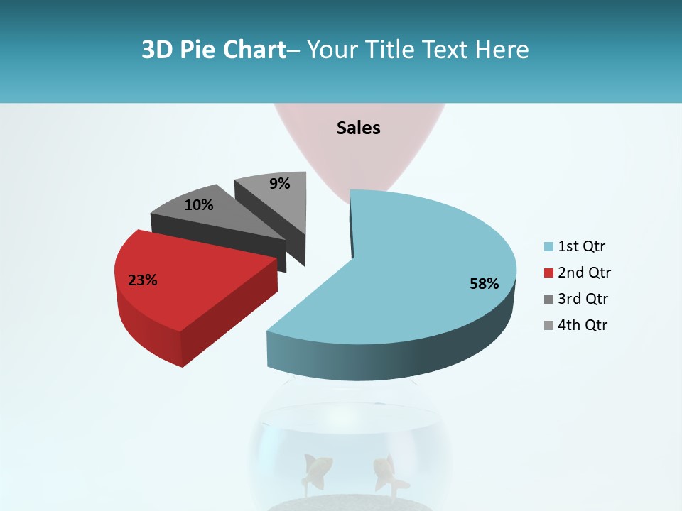 A Red Balloon Floating Over A Fish Bowl PowerPoint Template