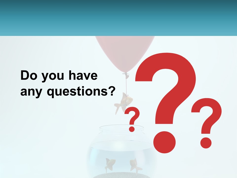 A Red Balloon Floating Over A Fish Bowl PowerPoint Template