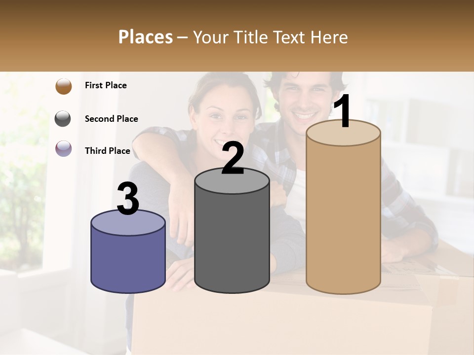 A Man And A Woman Sitting On Top Of A Box PowerPoint Template