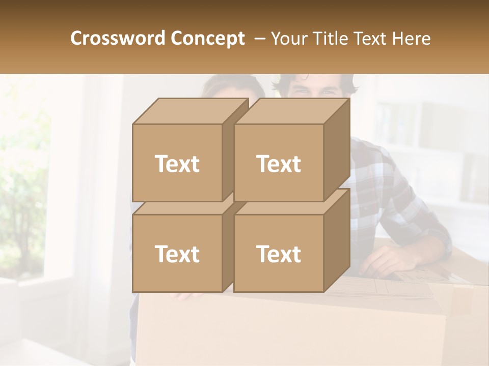 A Man And A Woman Sitting On Top Of A Box PowerPoint Template