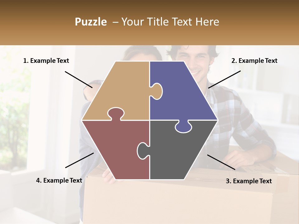 A Man And A Woman Sitting On Top Of A Box PowerPoint Template