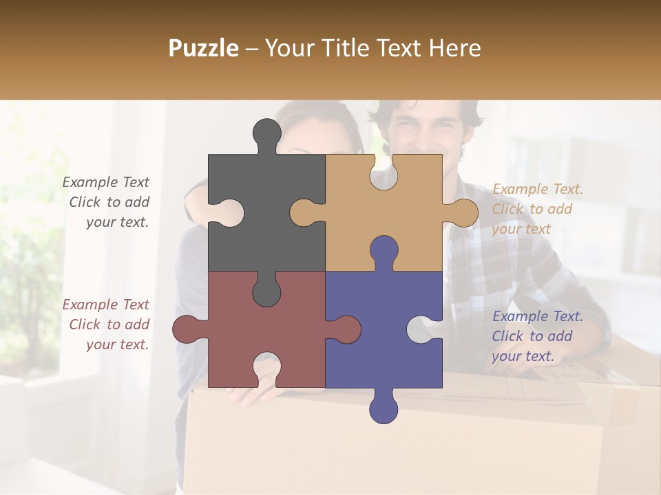 A Man And A Woman Sitting On Top Of A Box PowerPoint Template