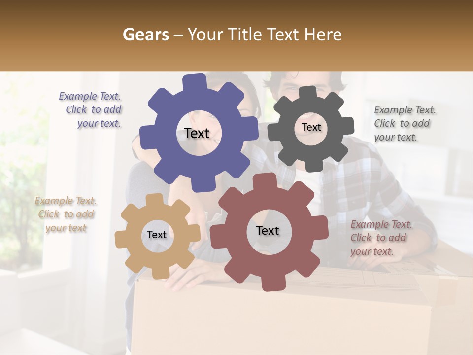 A Man And A Woman Sitting On Top Of A Box PowerPoint Template