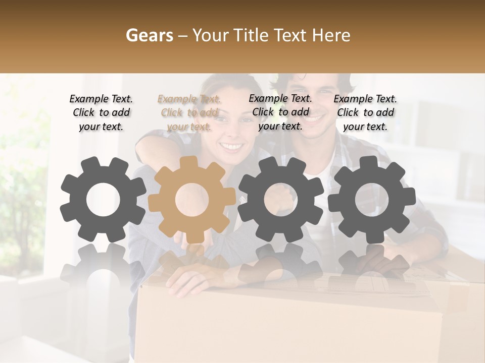 A Man And A Woman Sitting On Top Of A Box PowerPoint Template