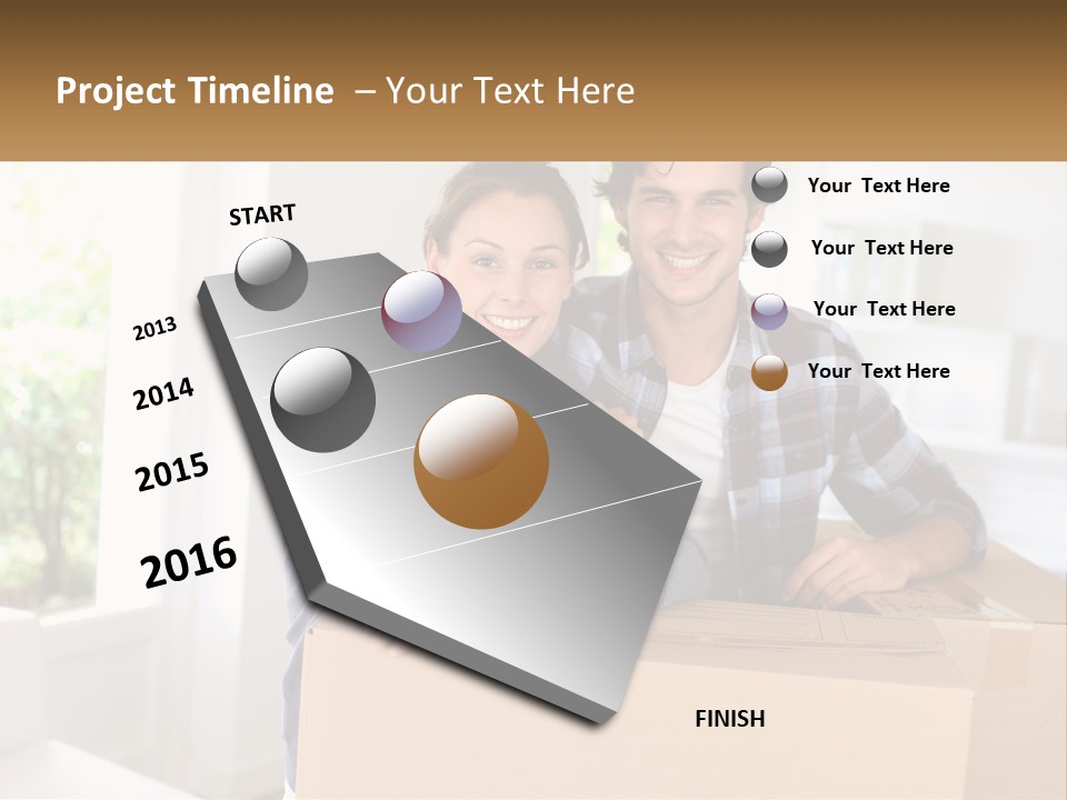 A Man And A Woman Sitting On Top Of A Box PowerPoint Template