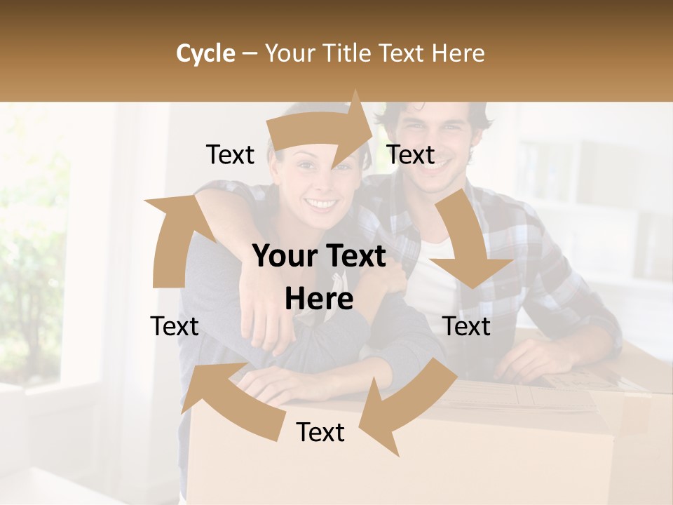 A Man And A Woman Sitting On Top Of A Box PowerPoint Template