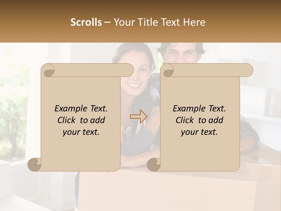 A Man And A Woman Sitting On Top Of A Box PowerPoint Template