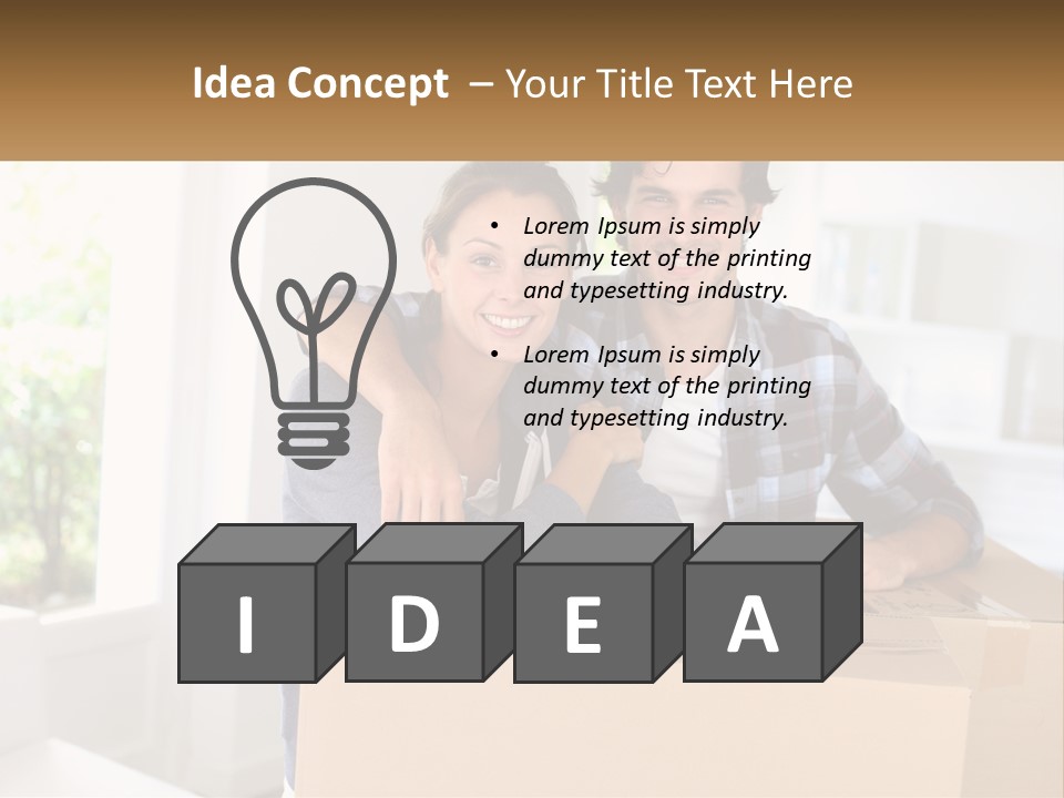 A Man And A Woman Sitting On Top Of A Box PowerPoint Template