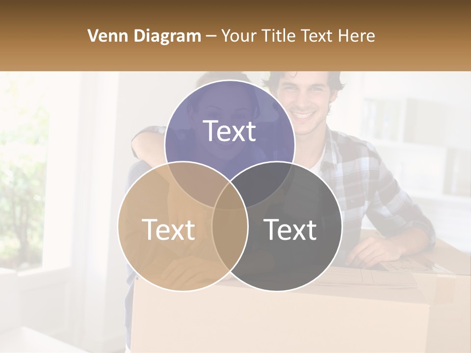 A Man And A Woman Sitting On Top Of A Box PowerPoint Template