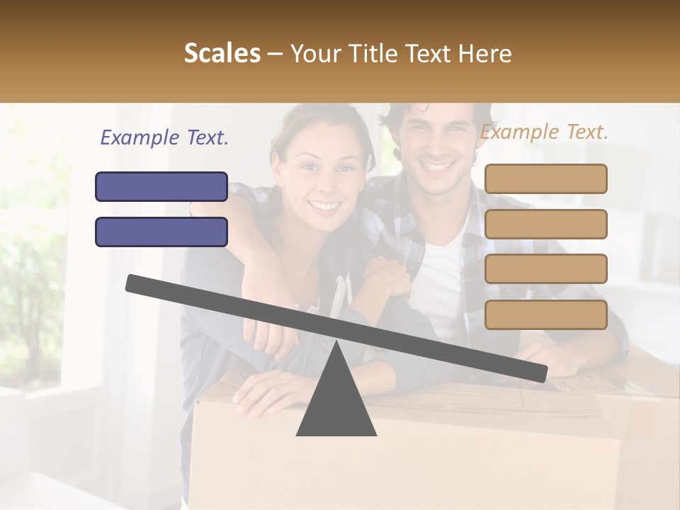 A Man And A Woman Sitting On Top Of A Box PowerPoint Template
