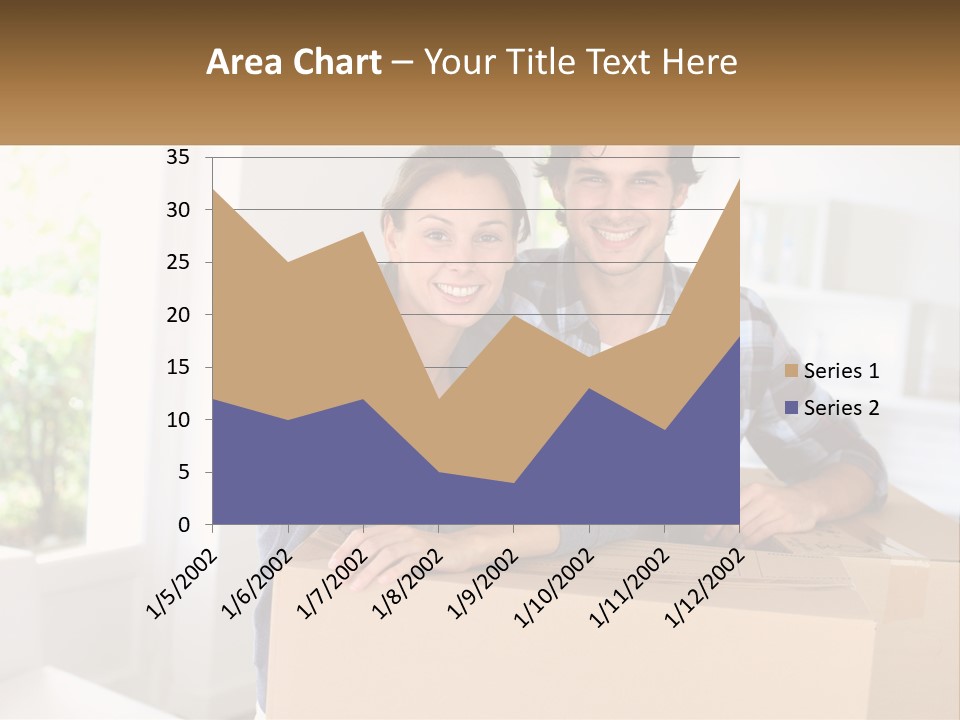 A Man And A Woman Sitting On Top Of A Box PowerPoint Template