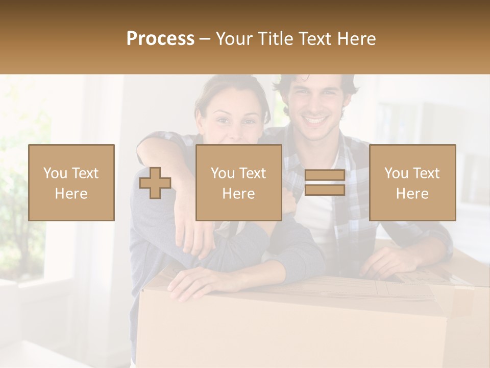 A Man And A Woman Sitting On Top Of A Box PowerPoint Template