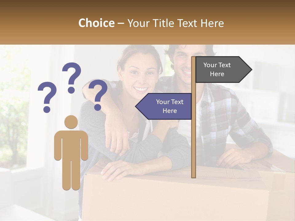 A Man And A Woman Sitting On Top Of A Box PowerPoint Template