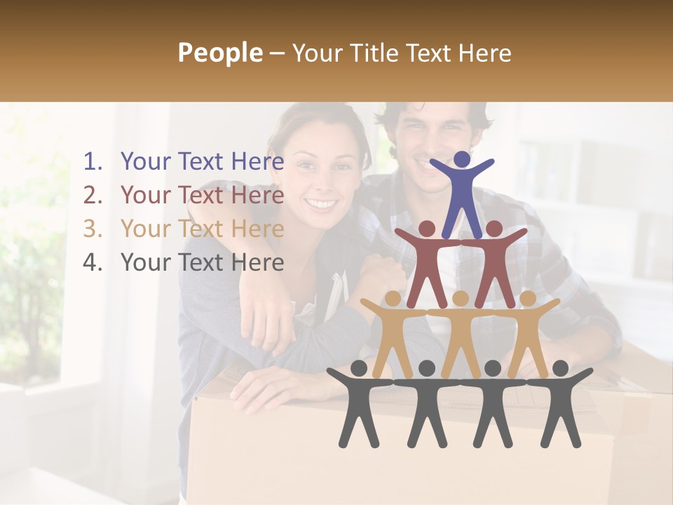 A Man And A Woman Sitting On Top Of A Box PowerPoint Template