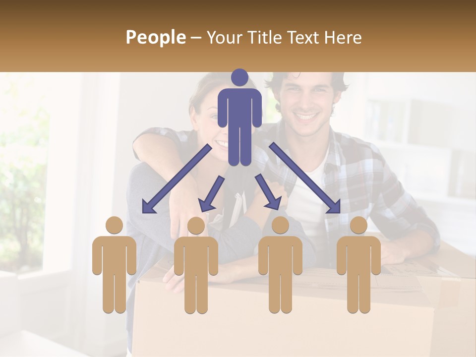 A Man And A Woman Sitting On Top Of A Box PowerPoint Template