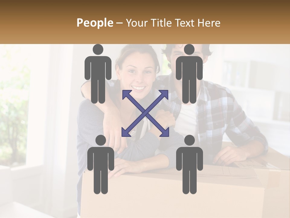 A Man And A Woman Sitting On Top Of A Box PowerPoint Template
