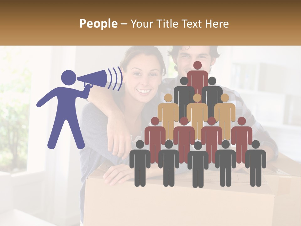 A Man And A Woman Sitting On Top Of A Box PowerPoint Template