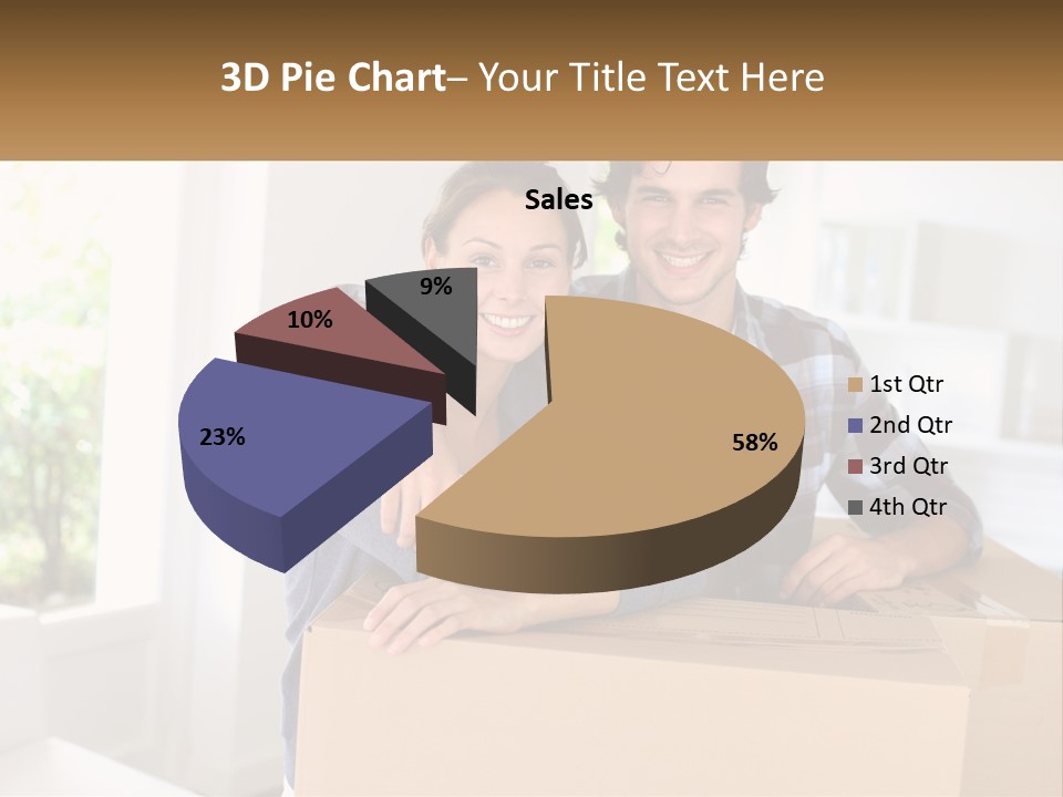 A Man And A Woman Sitting On Top Of A Box PowerPoint Template