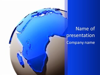 A Blue And White Globe On A White Background PowerPoint Template