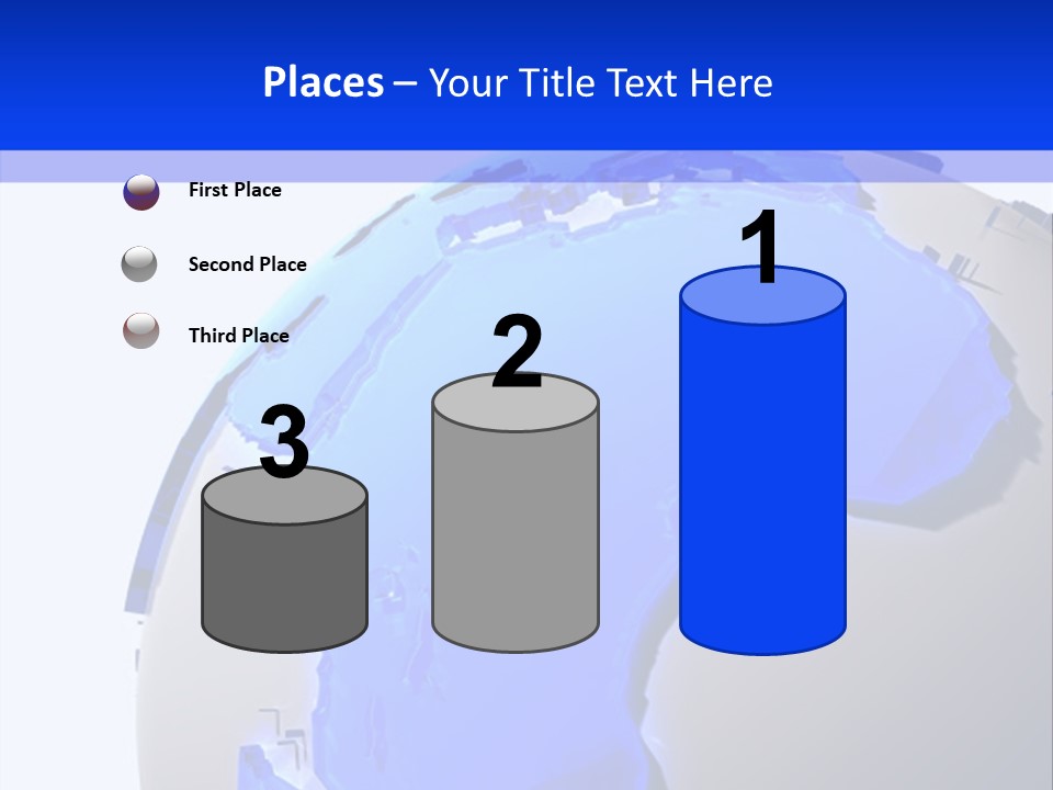 A Blue And White Globe On A White Background PowerPoint Template