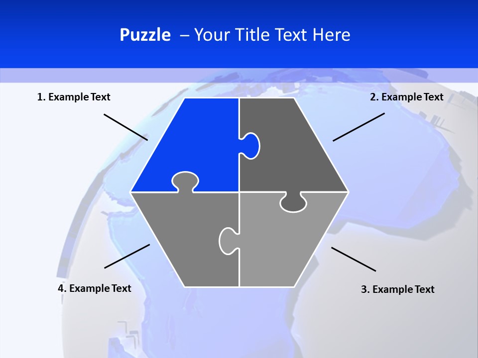 A Blue And White Globe On A White Background PowerPoint Template