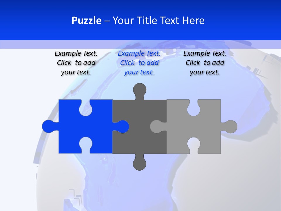 A Blue And White Globe On A White Background PowerPoint Template