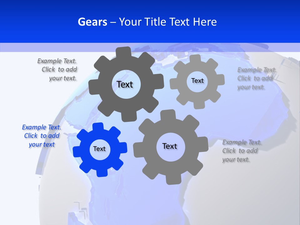 A Blue And White Globe On A White Background PowerPoint Template