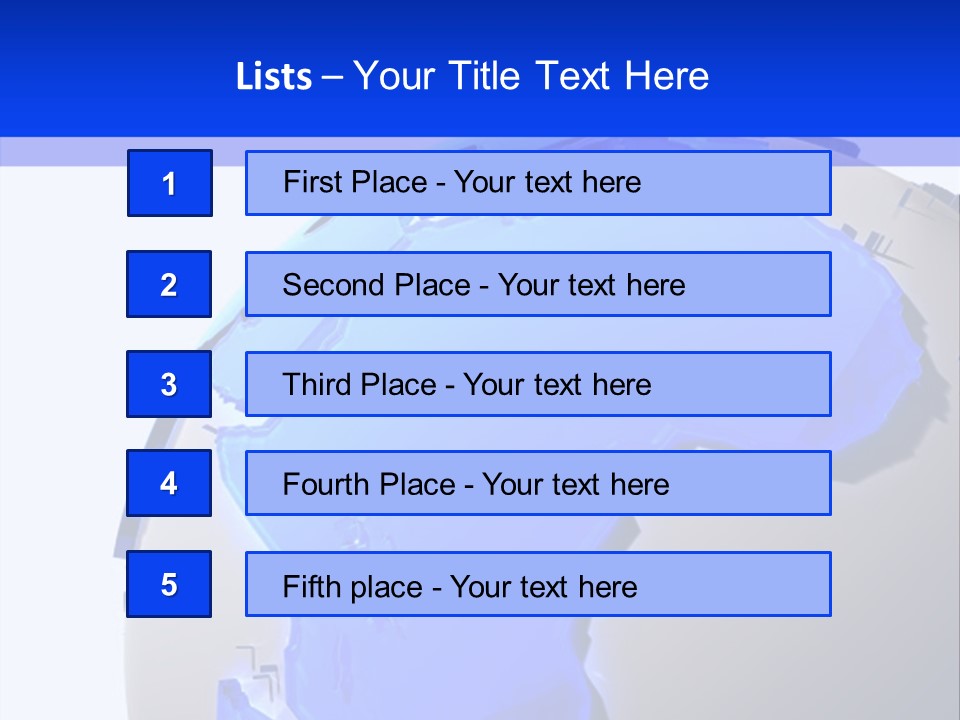 A Blue And White Globe On A White Background PowerPoint Template