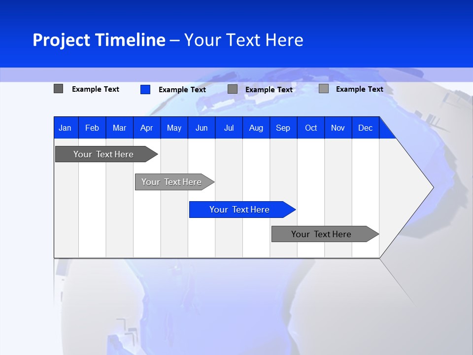 A Blue And White Globe On A White Background PowerPoint Template