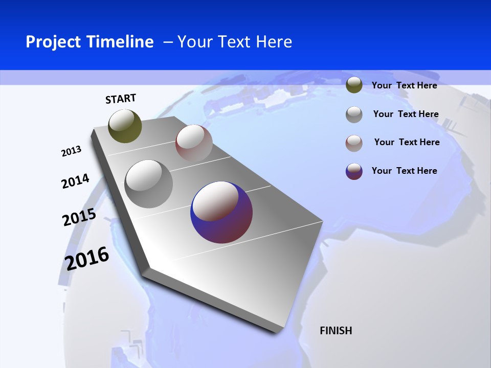 A Blue And White Globe On A White Background PowerPoint Template