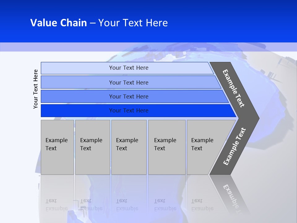 A Blue And White Globe On A White Background PowerPoint Template