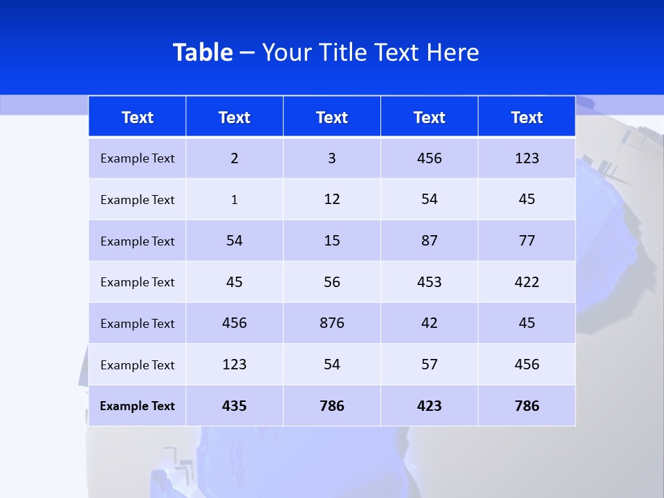 A Blue And White Globe On A White Background PowerPoint Template