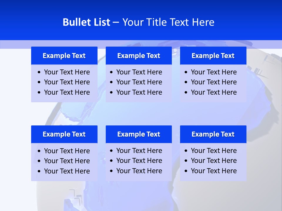 A Blue And White Globe On A White Background PowerPoint Template