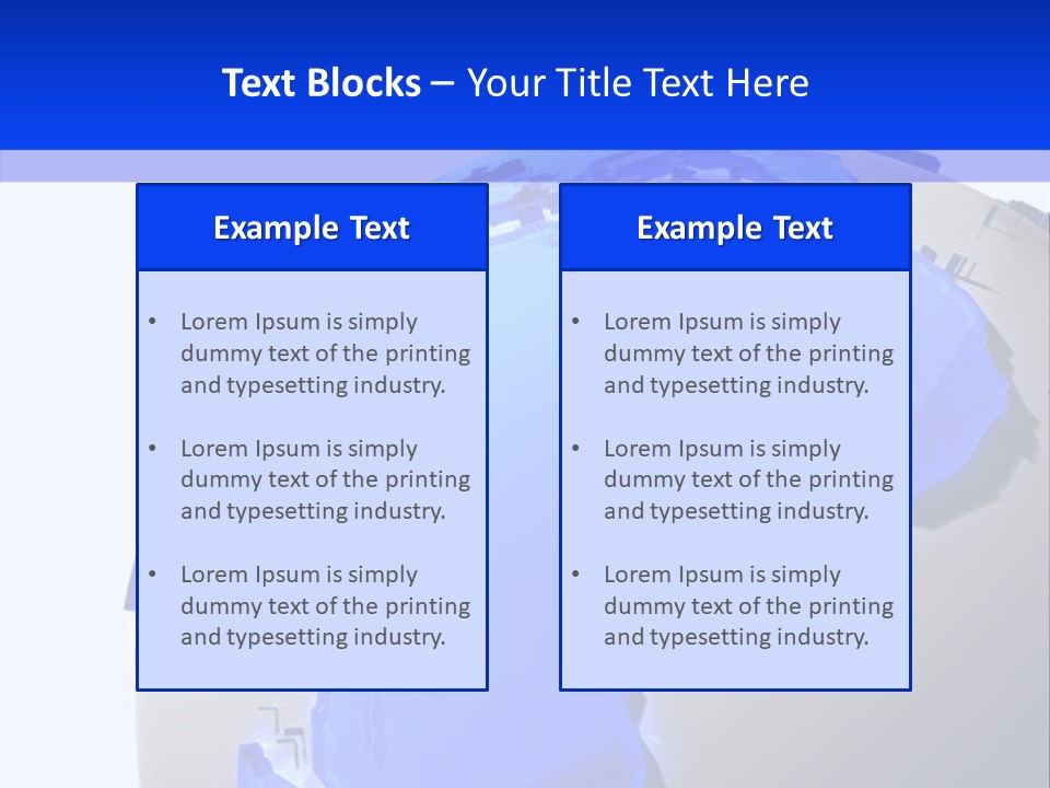 A Blue And White Globe On A White Background PowerPoint Template