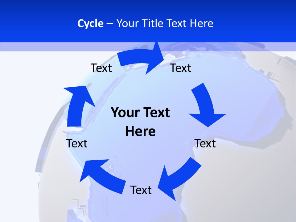 A Blue And White Globe On A White Background PowerPoint Template
