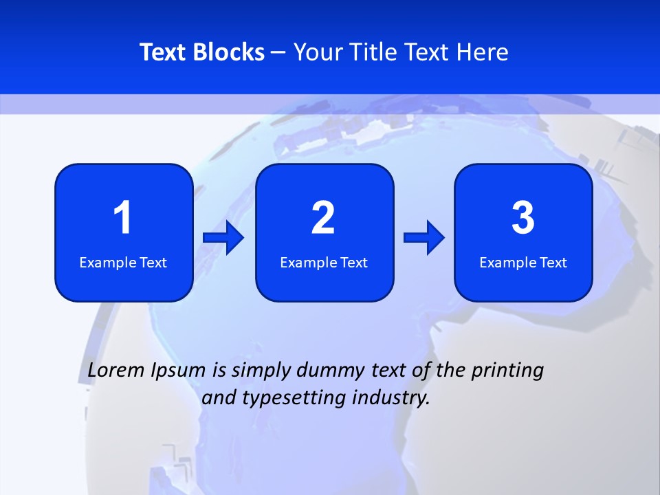 A Blue And White Globe On A White Background PowerPoint Template